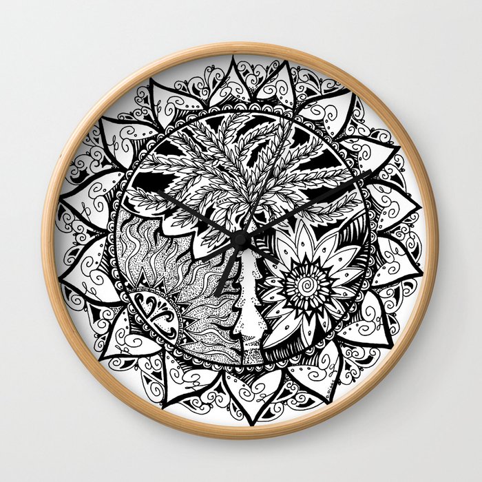 The tree of Life in B/W Wall Clock