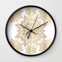 Set of Golden Mandalas Isolated on Background Wall Clock