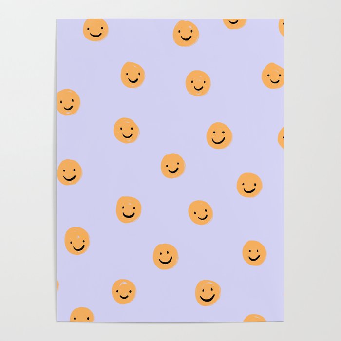 Purple Smiley Face Poster