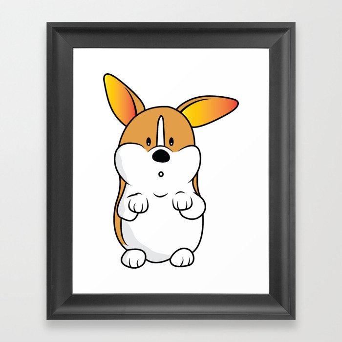 Corgi Puppy Framed Art Print