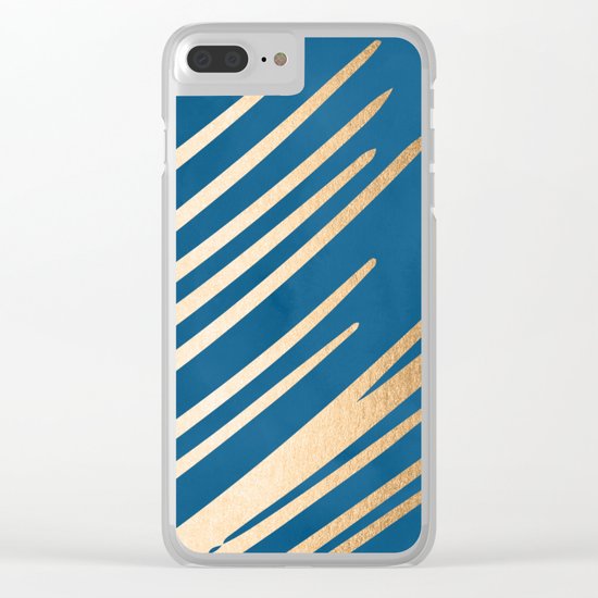 Swish - Orange Sherbet Shimmer on Saltwater Taffy Teal Clear iPhone Case