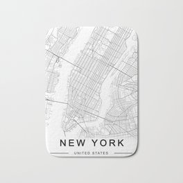 New York Map, Manhattan, USA City Map Badematte