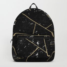 Black Marble Gold Geometric Glam #1 #geo #decor #art #society6 Backpack