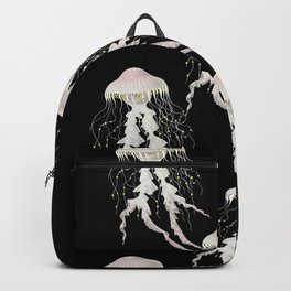 Delicate Black Jellyfish Pattern Art Backpack