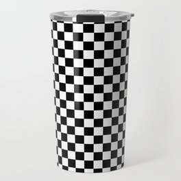 Checked Pattern black & white Travel Mug