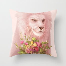 06. Pink Lion in Love Throw Pillow