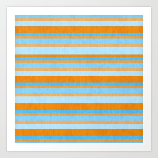 Something Fishy Stripes. Art Print