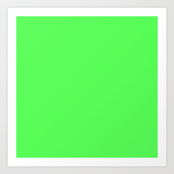 Monochrome green 85-255-85 Art Print