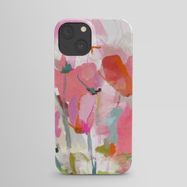 Floral abstract pink art iPhone Case