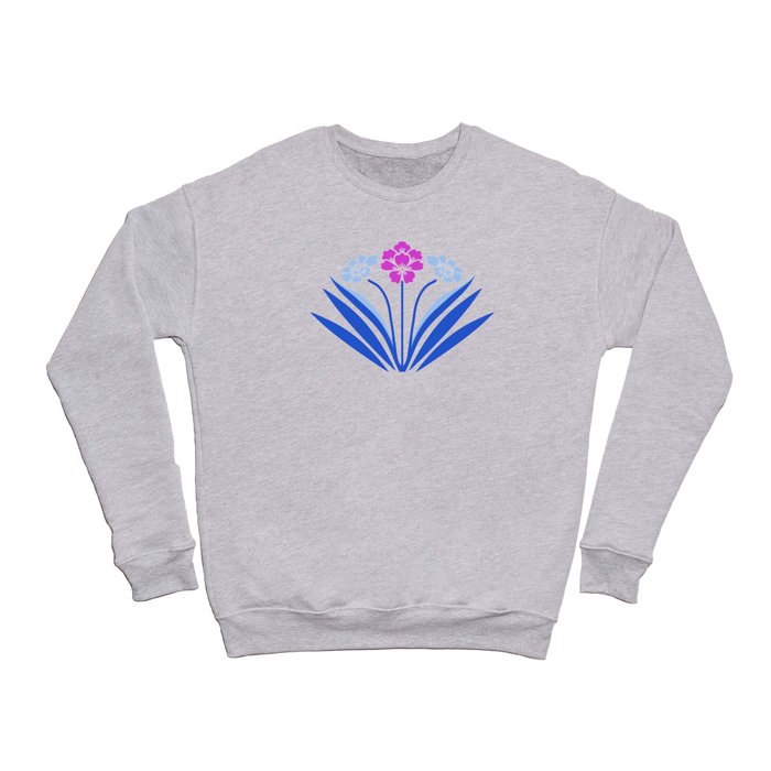 Art deco floral pattern in blue and pink Crewneck Sweatshirt