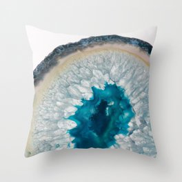 Blue orb agate Throw Pillow