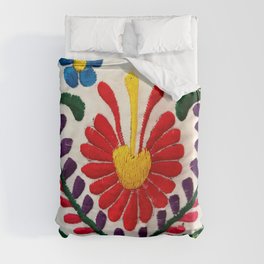 Red Mexican Flower Duvet Cover