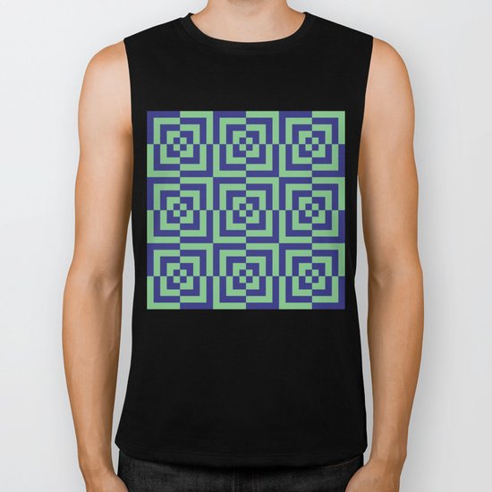 Blue and green - Optical Game 23 Biker Tank