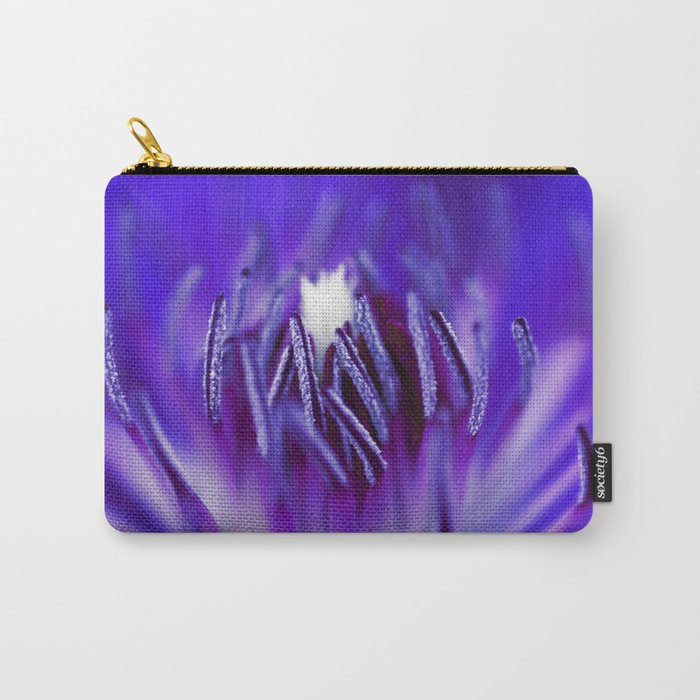 Inside A Purple Blue Flower Carry-All Pouch