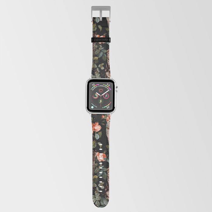 Cat and Floral Pattern II Apple Watch Band