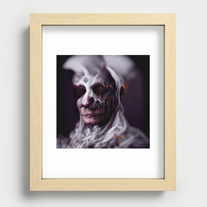 Scary ghost face #4 | AI fantasy art Recessed Framed Print