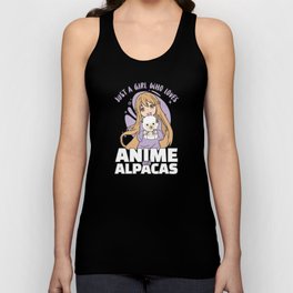 Just A Girl Who Loves Anime And Alpacas - Kawaii Unisex Tank Top