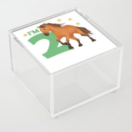 Children 2nd Birthday Horse Two Years Old Rider Acrylic Box