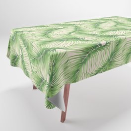 Watercolor Tropical Jungle Palm Leaves Tablecloth