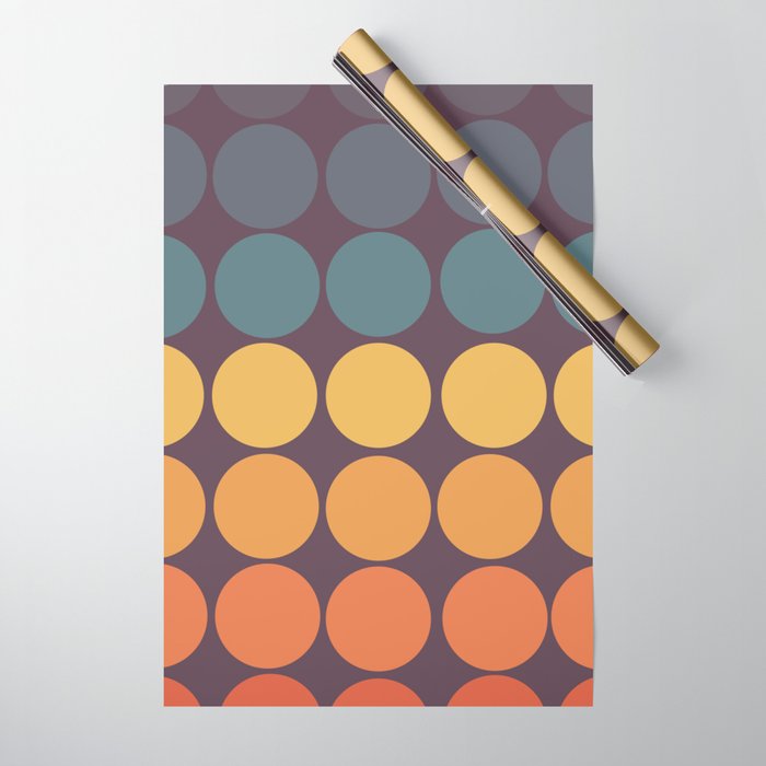 Classic Colorful Freehand Retro Dots Wrapping Paper