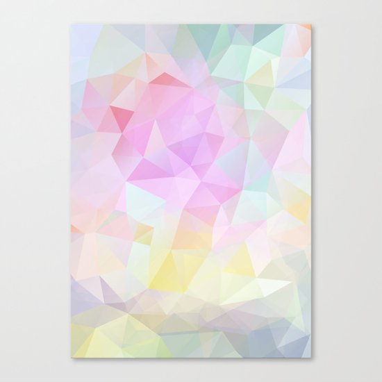 Abstract print of triangles, polygon in pastel colors Canvas Print