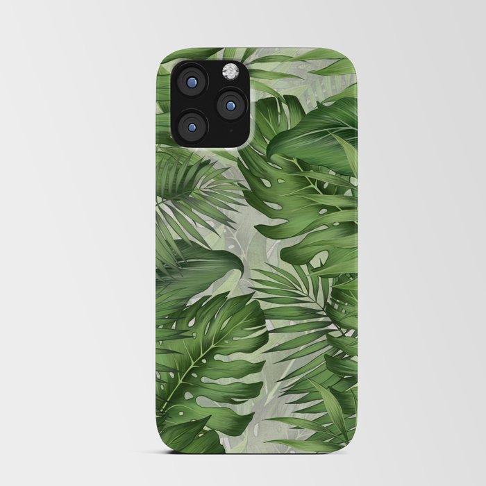 Tropical Jungle Leaf Botanical iPhone Card Case
