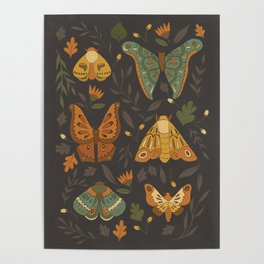 Autumn Moths Poster