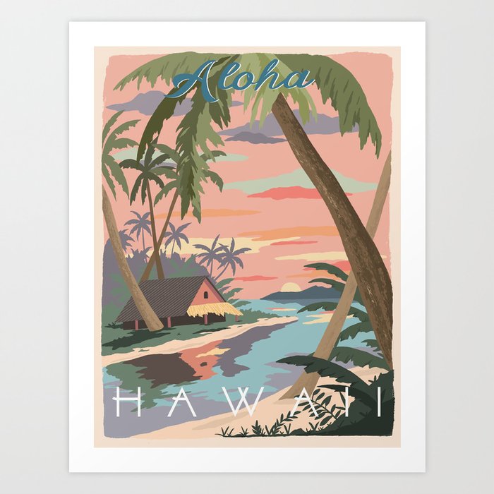 Aloha Hawaii Travel Poster Art Print