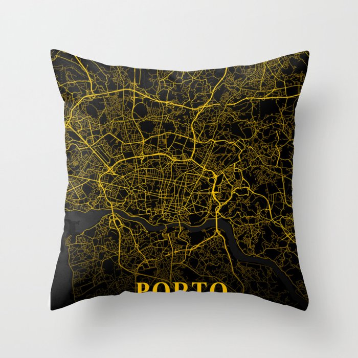 Porto map Throw Pillow