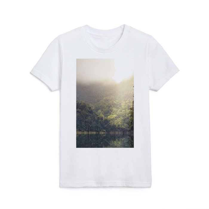 Thai Lake in a Mountain Haze Kids T Shirt