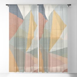 modern triangle mosaic - multi Sheer Curtain