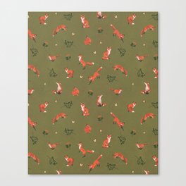 Fox Pattern (small) Canvas Print