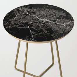 Killeen, Texas - black and white city map Side Table