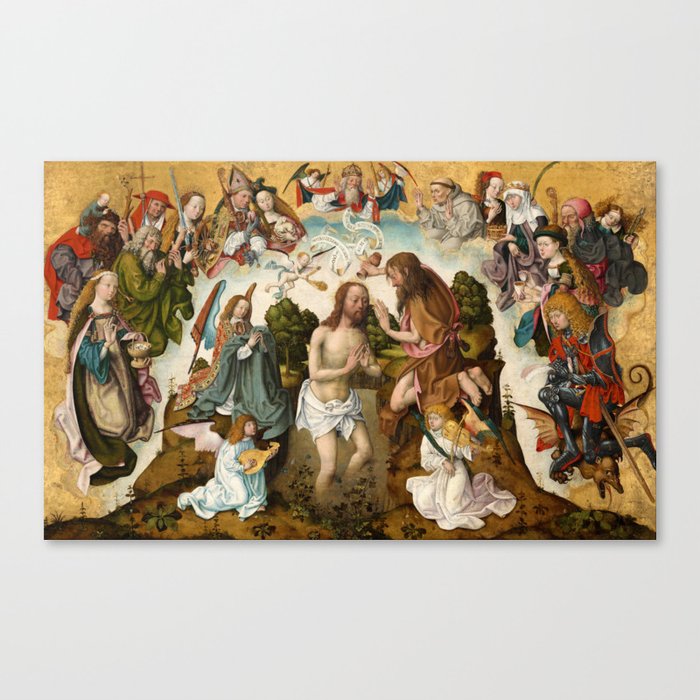 The Baptism of Christ by Master of the Saint Bartholomew Altar Canvas Print
