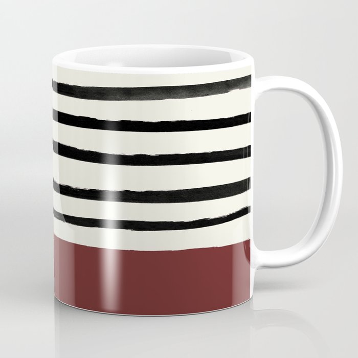 Dark Ruby & Stripes Coffee Mug