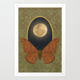 The Moth And The Moon Art Print