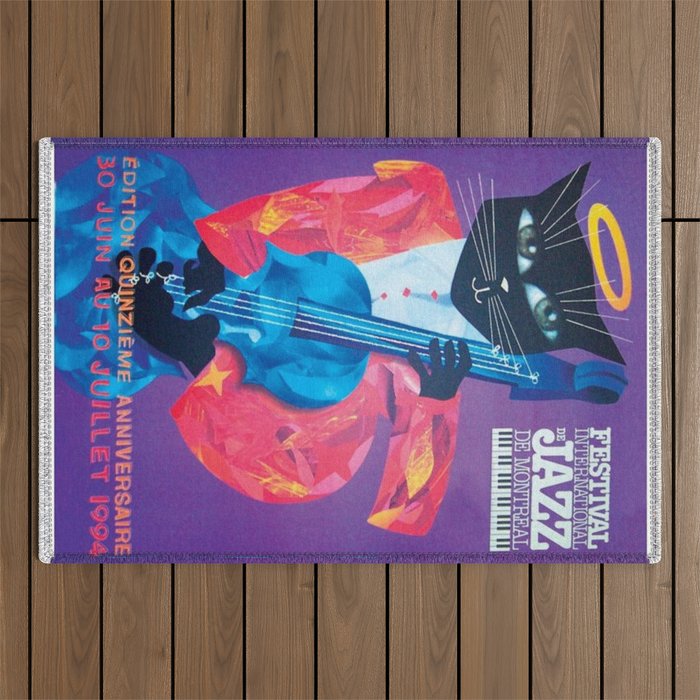 1994 Montreal Jazz Festival Cool Cat Poster No. 1 Gig Advertisement Outdoor Rug