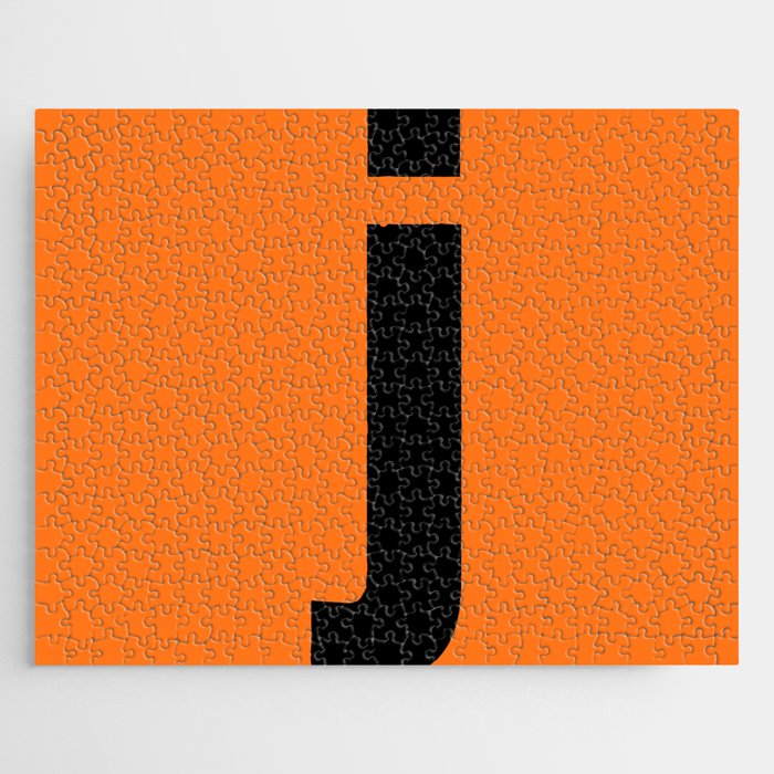 letter J (Black & Orange) Jigsaw Puzzle