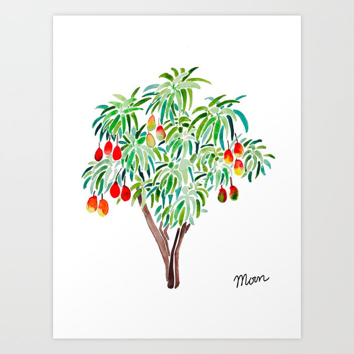 Mango Tree Art Print By Paintcroix Society6,How To Draw A Welly Boot