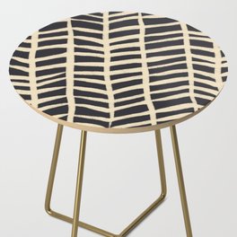 Contrasting Branches Doodle in Black and Cream Side Table