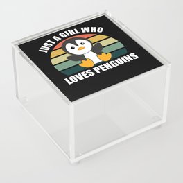 Just One Girl Who Loves Penguins - Cute Penguin Acrylic Box