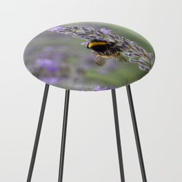 Bumblebee On Lavender Close Up Photograph Counter Stool