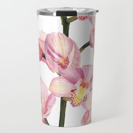 The Orchid, A Realistic Botanical Watercolor Painting Travel Mug