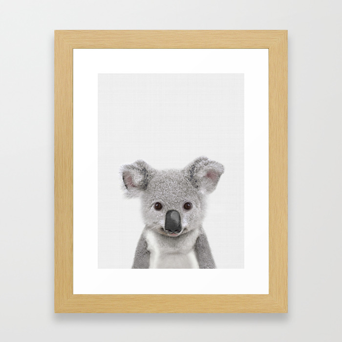 Koala Print Australian Baby Animal Nursery Wall Art Peekaboo Animals Koala Framed Art Print