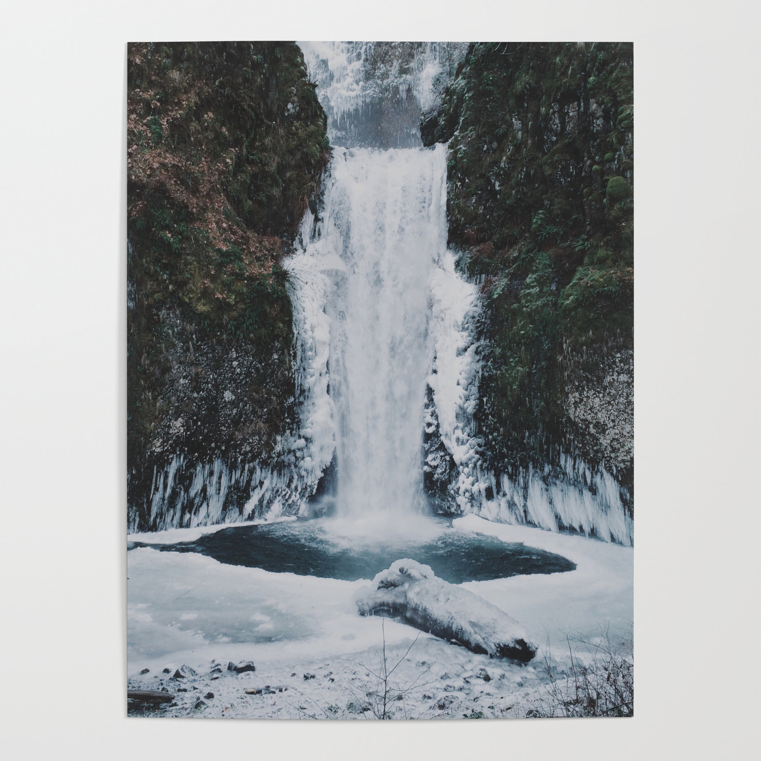 Frozen Multnomah Falls Poster By Hannahkemp Society6