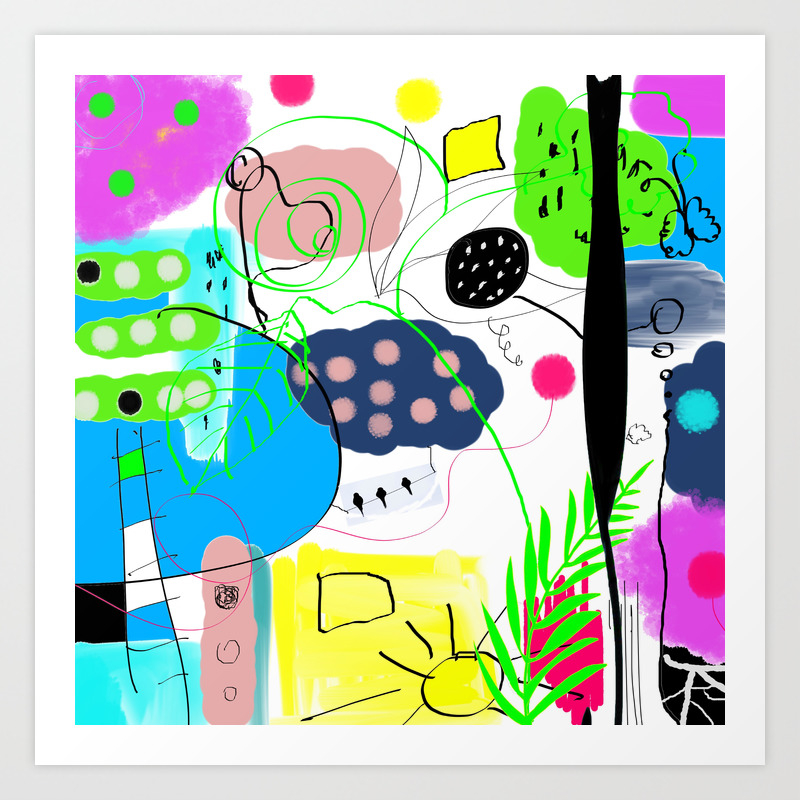 Dessin Numerique Multicolore Enfantin Digital Drawing Multicolor Kids Art Print By Imaregina Society6