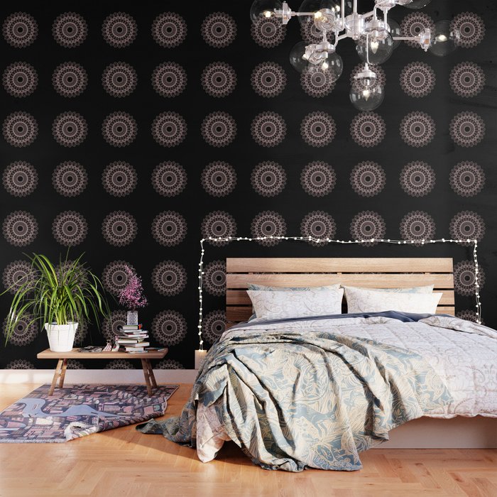 Mandala Black And Blush Pink Wallpaper By Marilenaxiari Society6 Black haired blushing boy anime character. society6