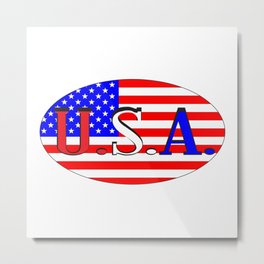 USA Isolated Rugby Ball Metal Print