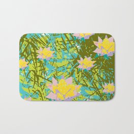 tropical reflections Bath Mat | Illustration, Deco, Water, Popart, Palms, Digital, Flowers, Tropical, Pattern, Graphicdesign 