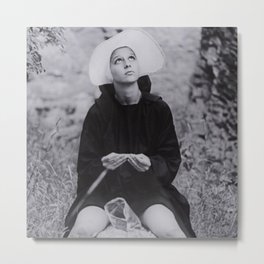 Nun Rolling Joint Sisters of Mercy Vintage Poster black and white photography - photograph Metal Print